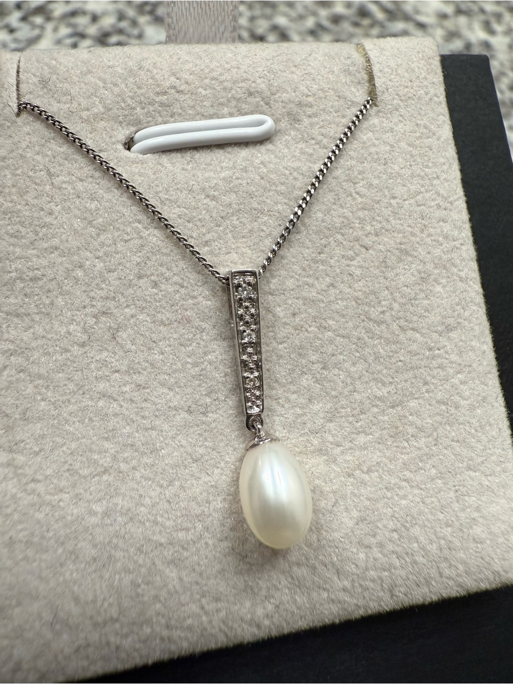 Freshwater Cultured Pearl and Diamond Accent Pendant Necklace (18”)